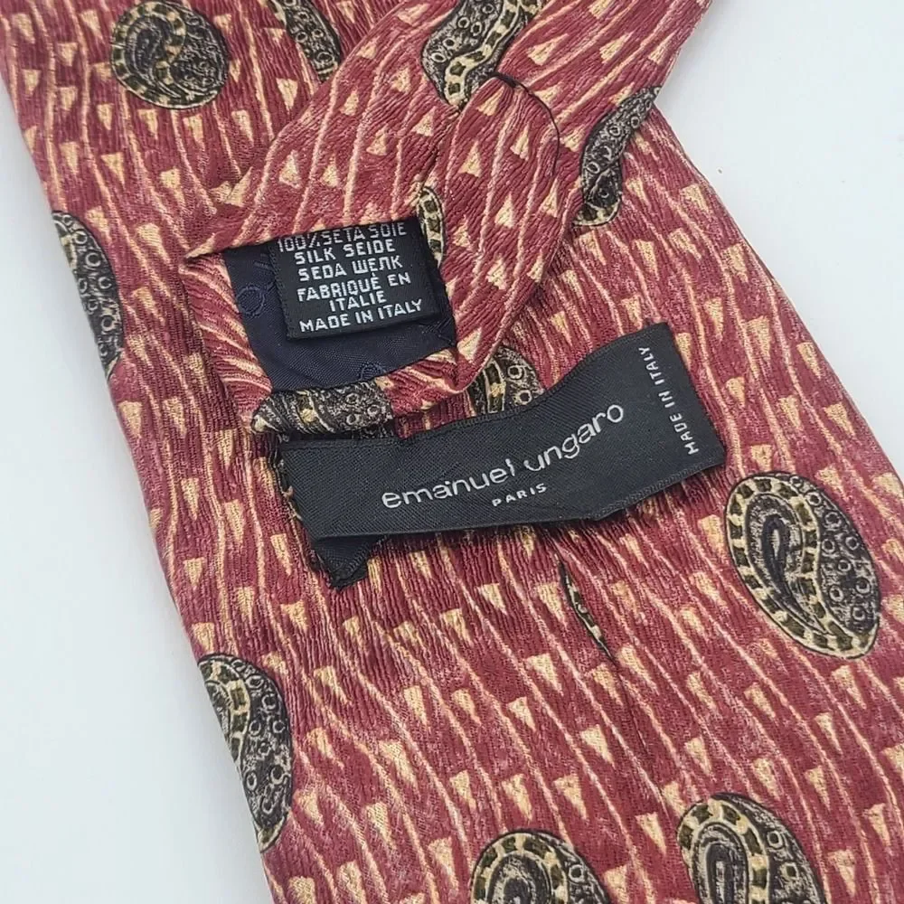 Emanuel Ungaro Designer Paris 100% Silk Tie 58